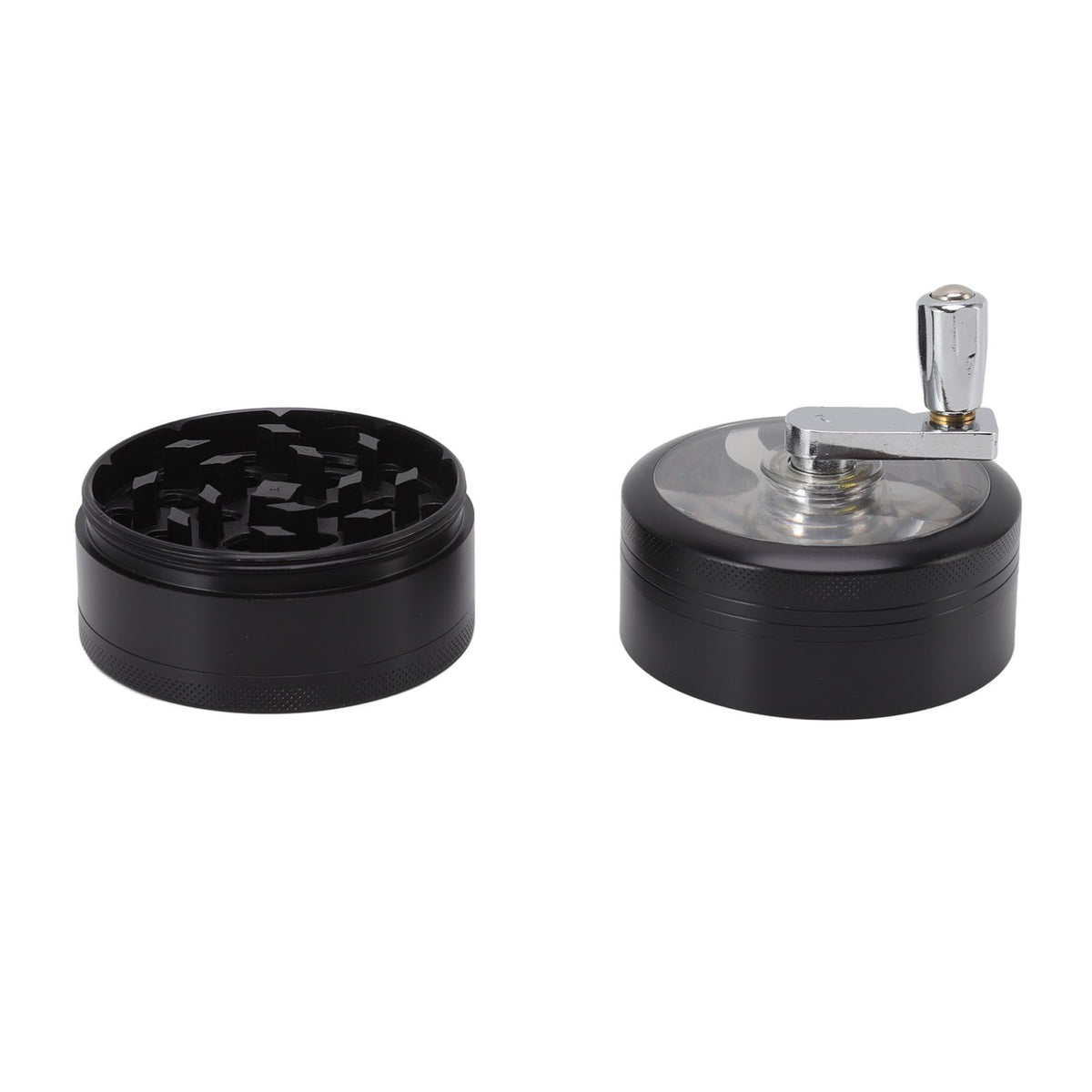 4 Layers Hand Crank Spices Grinder Zinc Alloy 60mm Manual Spice Grinder with Filter