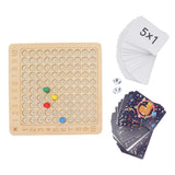 Math Multiplication Board Children Montessori Counting Educational Toys Wooden Multiplication Table Board Game - Low Angle