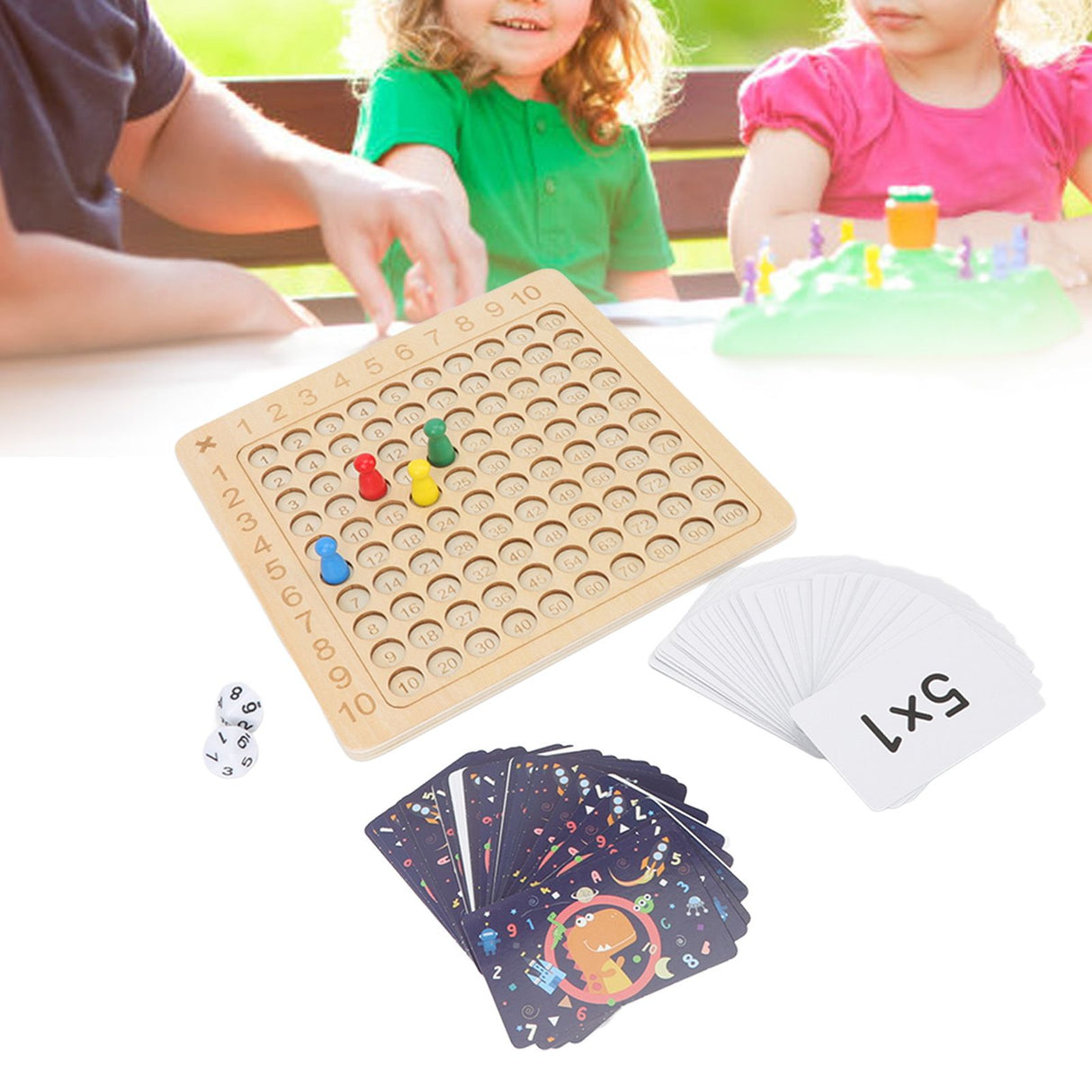 Math Multiplication Board Children Montessori Counting Educational Toys Wooden Multiplication Table Board Game