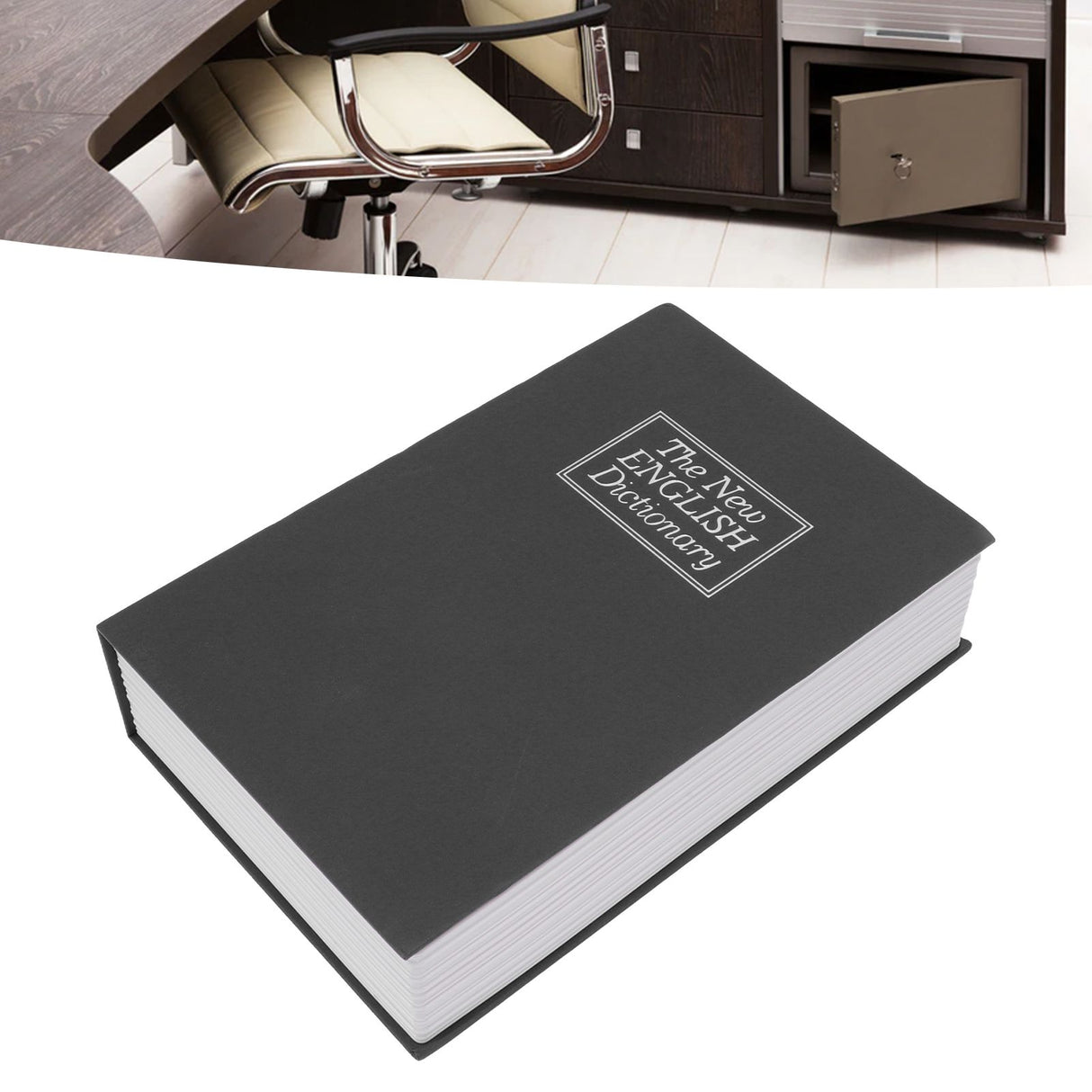 Book Safe Simulation Book Safe Box Portable Money Storing Box with Lock Key for Birthday Gift Black
