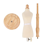 Female Dress Form Professional Beech Wood Durable Sewing Dress Form with Wooden Base for Clothing Dress Display - Front View