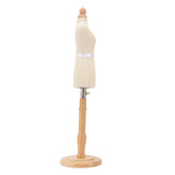 Female Dress Form Professional Beech Wood Durable Sewing Dress Form with Wooden Base for Clothing Dress Display - Close-Up Angle