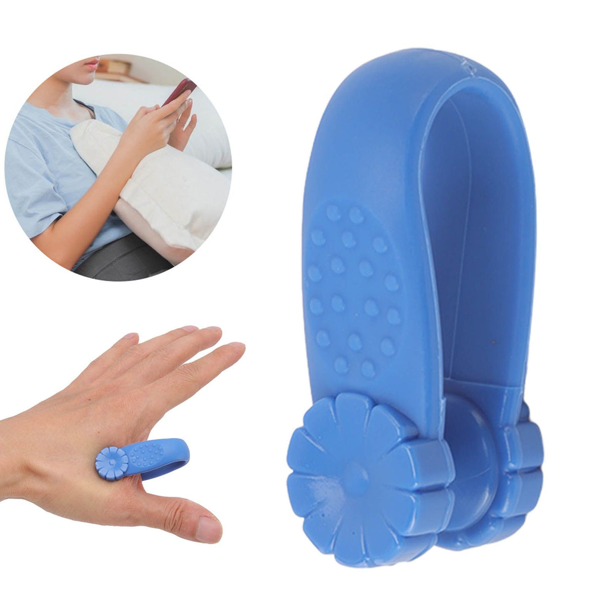 8PCS Hand Pressure Point Tool Plastic Hand Acupressure Clip for Between Thumb and Index Migraine Headache Relief Blue