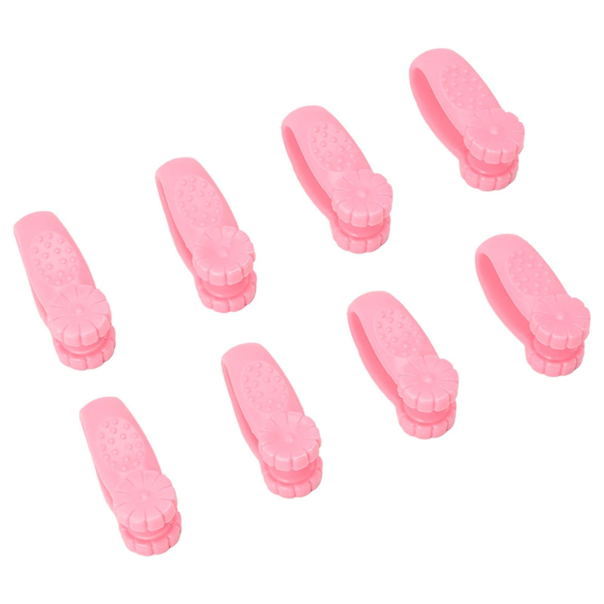 8PCS Hand Pressure Point Tool Plastic Hand Acupressure Clip for Between Thumb and Index Migraine Headache Relief Pink