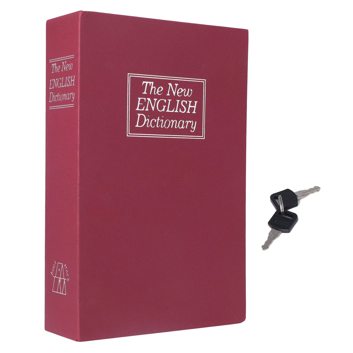 Diversion Book Safe Imitation Books Realistic Stainless Steel Liner Portable Book Safe Storage Box with Key Lock M Red