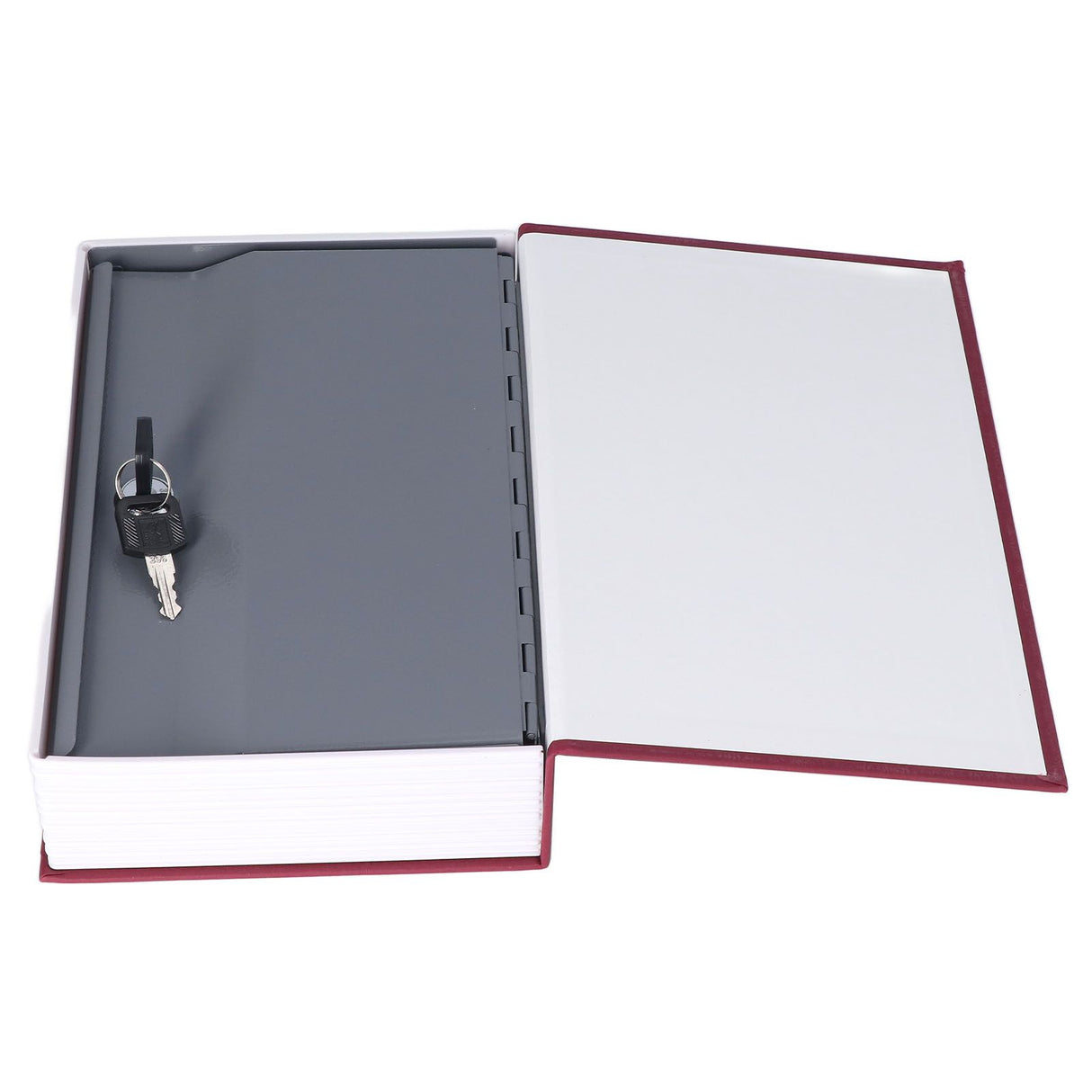 Diversion Book Safe Imitation Books Realistic Stainless Steel Liner Portable Book Safe Storage Box with Key Lock M Red