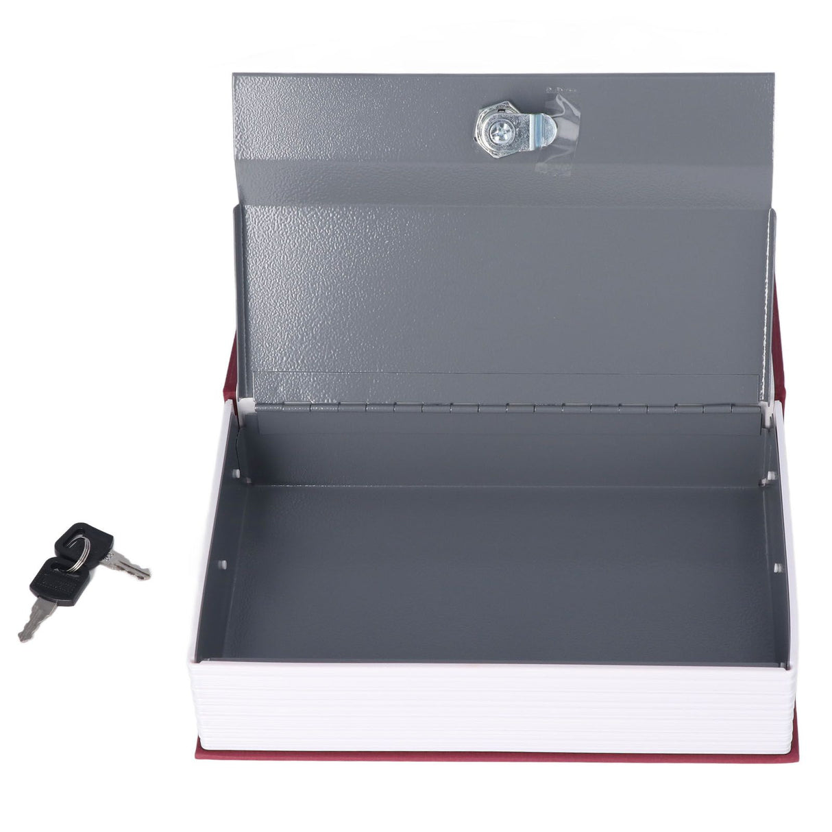 Diversion Book Safe Imitation Books Realistic Stainless Steel Liner Portable Book Safe Storage Box with Key Lock M Red