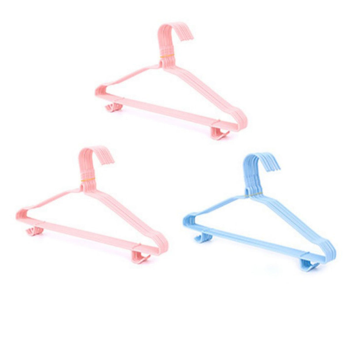 30 Pcs Clothes Hangers Hook Design Anti Skid Environmentally Friendly Metal Hangers for Home Use Pink Blue Random