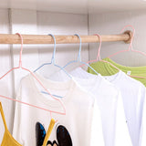 30 Pcs Clothes Hangers Hook Design Anti Skid Environmentally Friendly Metal Hangers for Home Use Pink Blue Random