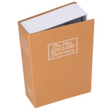 Book Safe Case Simulation Portable Safe Storage Box with Combination Lock for Bank Cards Jewelry Money Brown - Rear View