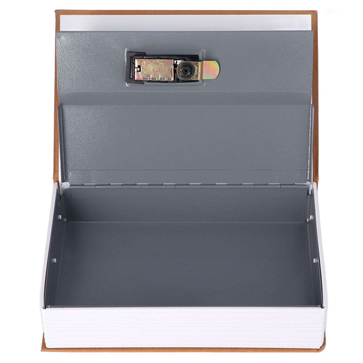 Book Safe Case Simulation Portable Safe Storage Box with Combination Lock for Bank Cards Jewelry Money Brown