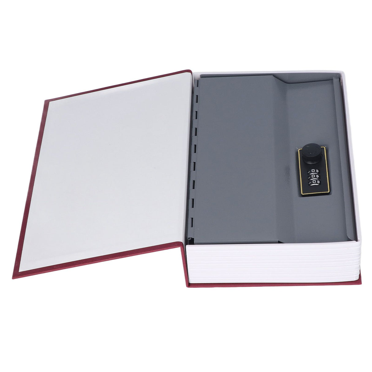 Book Safe Case Simulation Portable Safe Storage Box with Combination Lock for Bank Cards Jewelry Money Red
