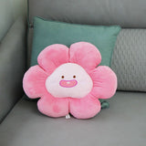 Flower Throw Seating Cushion Multipurpose Padded Soft Cute Flower Nap Throw Pillow for Home Office Peach