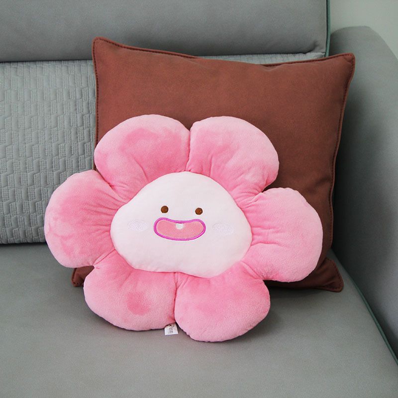 Flower Throw Seating Cushion Multipurpose Padded Soft Cute Flower Nap Throw Pillow for Home Office Peach