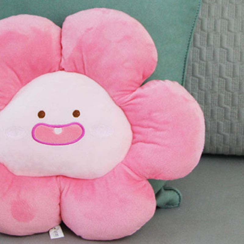 Flower Throw Seating Cushion Multipurpose Padded Soft Cute Flower Nap Throw Pillow for Home Office Peach