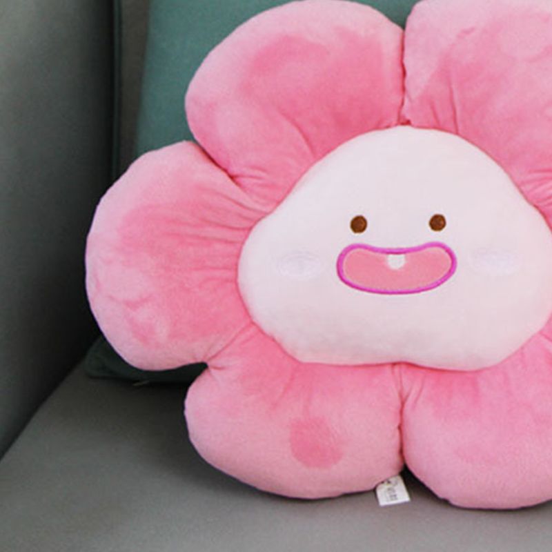 Flower Throw Seating Cushion Multipurpose Padded Soft Cute Flower Nap Throw Pillow for Home Office Peach
