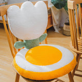Chair Cushion Office Seats Backrest Cushion Cartoon Shape Seats Cushion Home Decoration Tulip White 40x40x35cm/15.7x15.7x13.8in