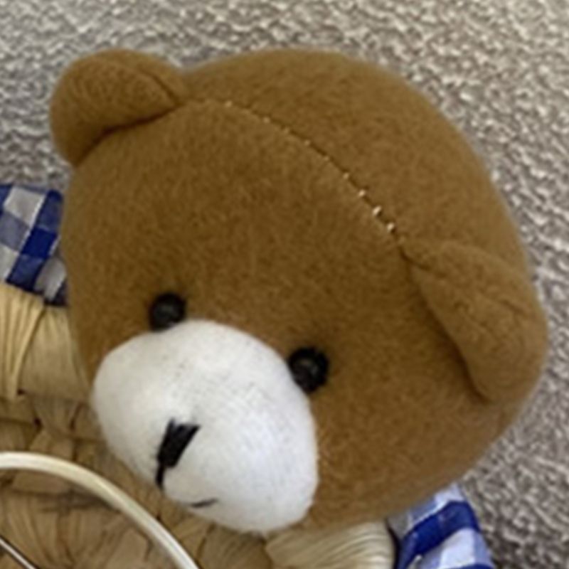 Cute Cartoon Bear Storage Basket Straw Storage Basket for Desktop Office Bedroom M