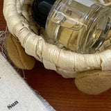 Cute Cartoon Bear Storage Basket Straw Storage Basket for Desktop Office Bedroom M - Extra Image
