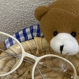 Cute Cartoon Bear Storage Basket Straw Storage Basket for Desktop Office Bedroom M - Extra Image