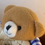 Cute Cartoon Bear Storage Basket Straw Storage Basket for Desktop Office Bedroom L