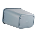 8L Rectangle Waste Bin Thicken Plastic Open Top Trash Can for Kitchen Bathroom Hotel Office Grey - 45-Degree Angle
