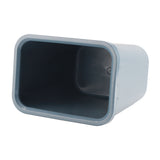 8L Rectangle Waste Bin Thicken Plastic Open Top Trash Can for Kitchen Bathroom Hotel Office Grey - Rear View