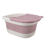 Foot Soaking Tub Foldable Foot Bath Foot Tub Bucket for Children Foot Bath Plastic Wash Bathtub Pink - Side View
