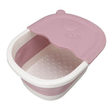 Foot Soaking Tub Foldable Foot Bath Foot Tub Bucket for Children Foot Bath Plastic Wash Bathtub Pink - Rear View