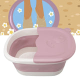 Foot Soaking Tub Foldable Foot Bath Foot Tub Bucket for Children Foot Bath Plastic Wash Bathtub Pink