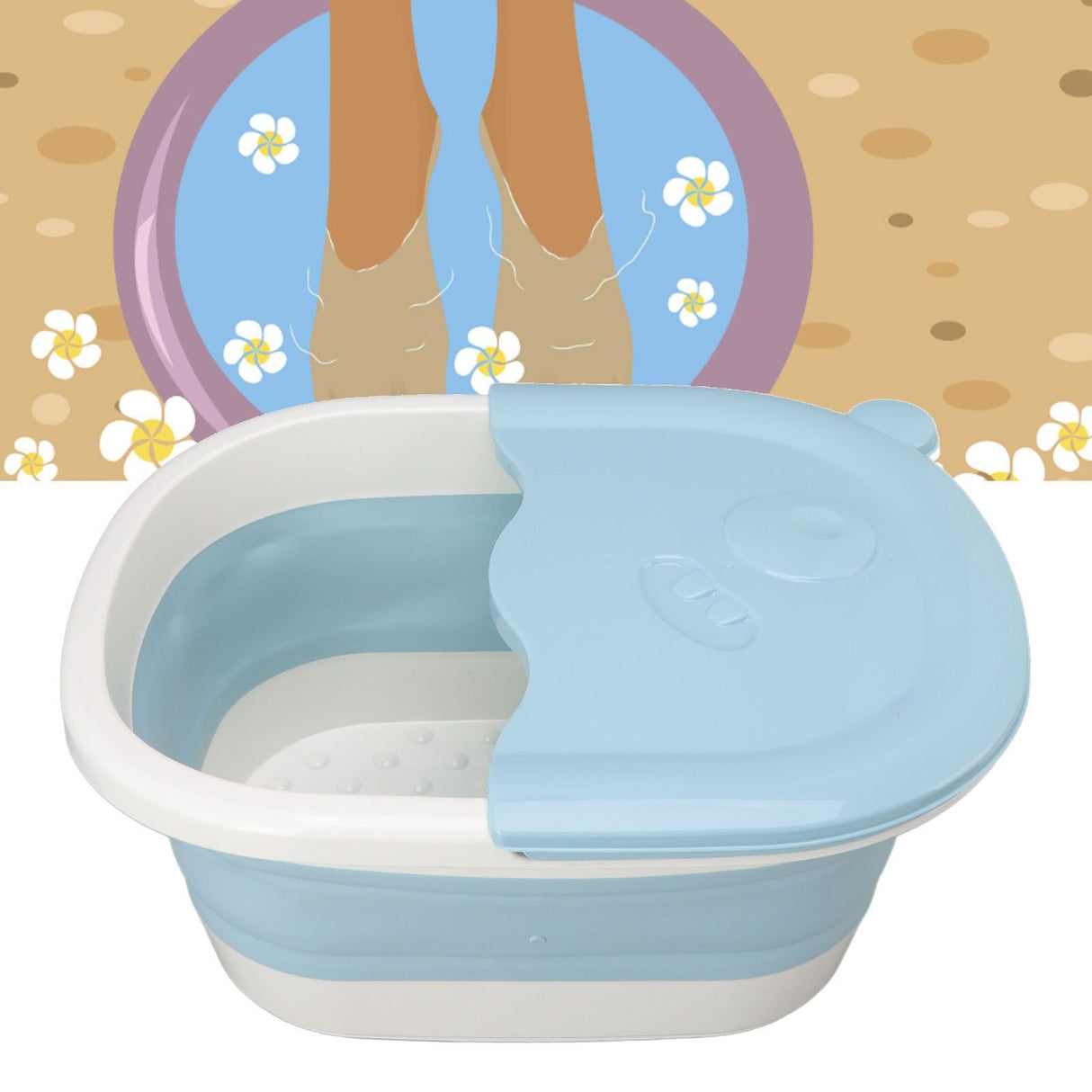 Foot Soaking Tub Foldable Foot Bath Foot Tub Bucket for Children Foot Bath Plastic Wash Bathtub Blue