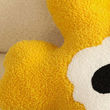 Hugging Pillow Flower Shaped Sponge Filling Soft Thick Decorative Throw Pillow for Sofa Yellow - Front View