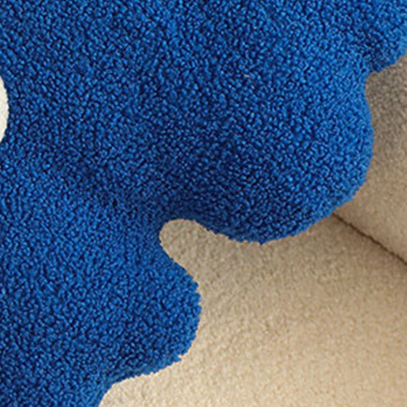 Hugging Pillow Flower Shaped Sponge Filling Soft Thick Decorative Throw Pillow for Sofa Blue