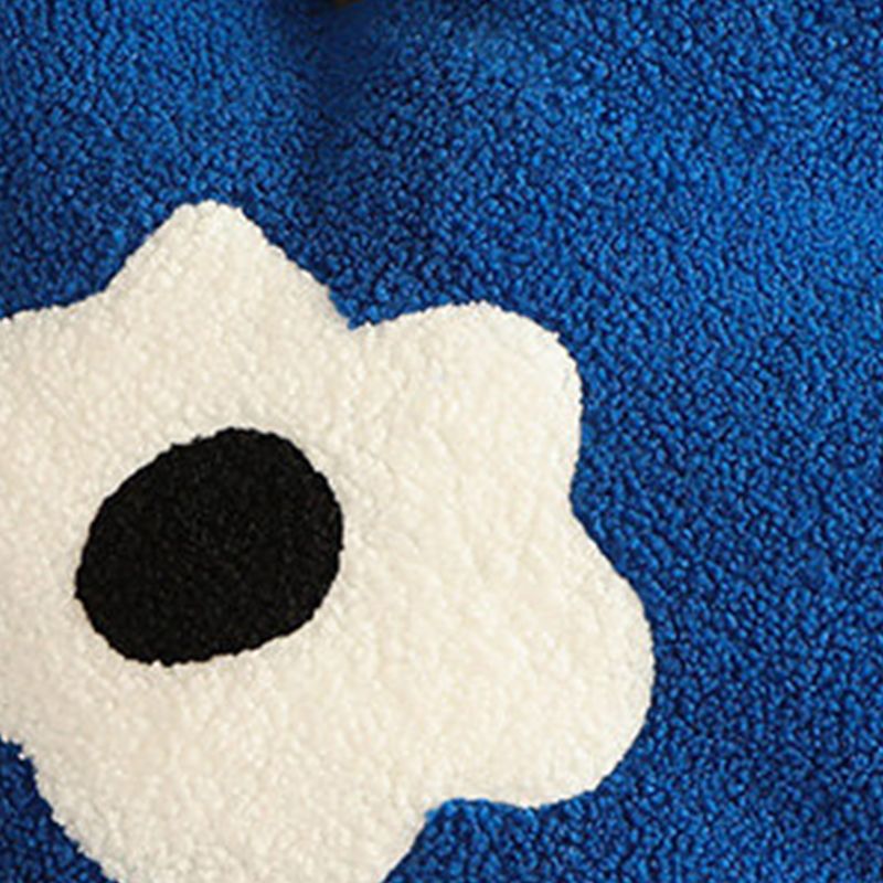 Hugging Pillow Flower Shaped Sponge Filling Soft Thick Decorative Throw Pillow for Sofa Blue