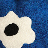 Hugging Pillow Flower Shaped Sponge Filling Soft Thick Decorative Throw Pillow for Sofa Blue