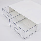 Desktop Drawer Organizer Waterproof Dustproof Plastic DIY Combination Multi Layer Stackable Drawer Storage Case Striped White 1 Drawer