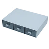 Desktop Drawer Organizer Waterproof Dustproof Plastic DIY Combination Multi Layer Stackable Drawer Storage Case Striped Blue 3 Drawers