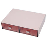 Desktop Drawer Organizer Waterproof Dustproof Plastic DIY Combination Multi Layer Stackable Drawer Storage Case Striped Pink 2 Drawers