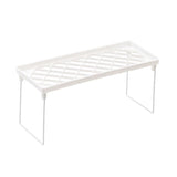 Dormitory Storage Shelf Strong PP Metal Foldable Design Simple Style Desktop Display Shelf for Home Dormitory Office White S