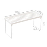 Dormitory Storage Shelf Strong PP Metal Foldable Design Simple Style Desktop Display Shelf for Home Dormitory Office White S - Front View