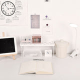 Dormitory Storage Shelf Strong PP Metal Foldable Design Simple Style Desktop Display Shelf for Home Dormitory Office White S