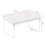 Dormitory Storage Shelf Strong PP Metal Foldable Design Simple Style Desktop Display Shelf for Home Dormitory Office White M
