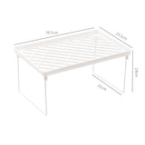 Dormitory Storage Shelf Strong PP Metal Foldable Design Simple Style Desktop Display Shelf for Home Dormitory Office White L