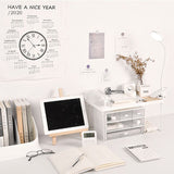Dormitory Storage Shelf Strong PP Metal Foldable Design Simple Style Desktop Display Shelf for Home Dormitory Office White L