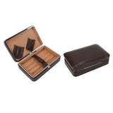 Cigar Holder Case Portable Travel Leather Cigar Humidor Case with Cedarwood Lining for 4 Count Cigars