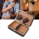 Cigar Holder Case Portable Travel Leather Cigar Humidor Case with Cedarwood Lining for 4 Count Cigars