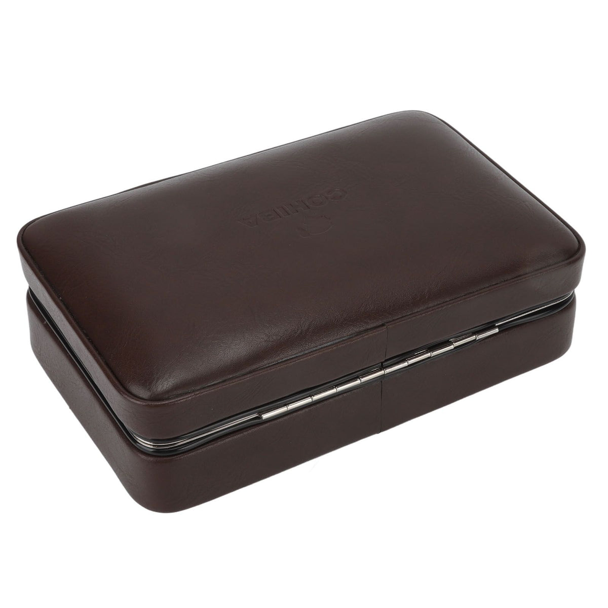 Cigar Holder Case Portable Travel Leather Cigar Humidor Case with Cedarwood Lining for 4 Count Cigars