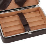 Cigar Holder Case Portable Travel Leather Cigar Humidor Case with Cedarwood Lining for 4 Count Cigars