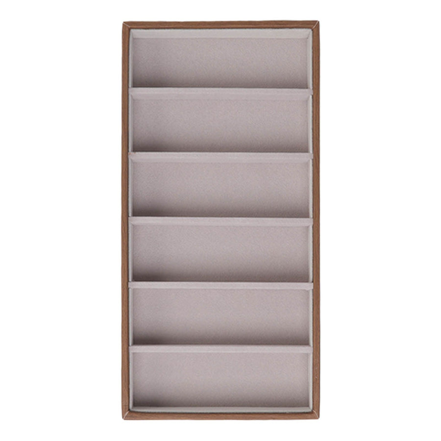 Eyeglass Display Organizer Wood Grain 6 Compartments Glasses Display Tray Sunglasses Storage Cases