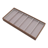 Eyeglass Display Organizer Wood Grain 6 Compartments Glasses Display Tray Sunglasses Storage Cases - Side View